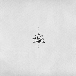 Lotus flower tattoo with dotted line