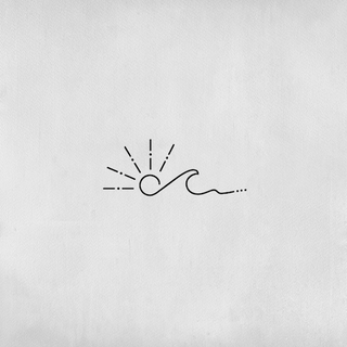 Minimalist wave and sun tattoo