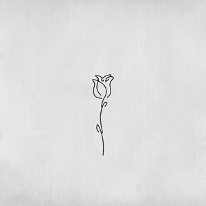 Tatouage Fleur avec longe tige d’un trait minimaliste