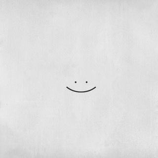 Minimalist one-line smiley face tattoo.