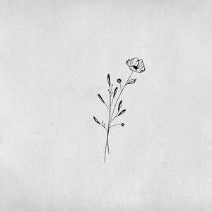 Tattoo of a stem with wildflowers