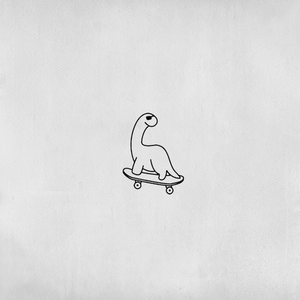 Dinosaur turtle tattoo on a skateboard