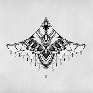 Large geometric lotus tattoo