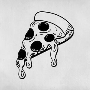 Gourmet pizza slice tattoo