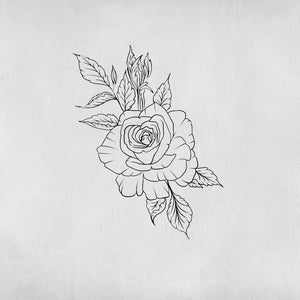 Rose tattoo with leaves