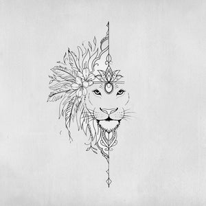 Lion mandala tattoo design