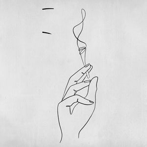 Tatouage Cigarette de mariju*** d’un trait minimaliste