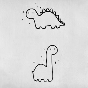 Cute Dinosaur Duo Tattoo