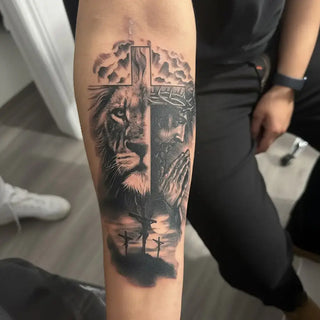 Tatouage Lion et Dieu