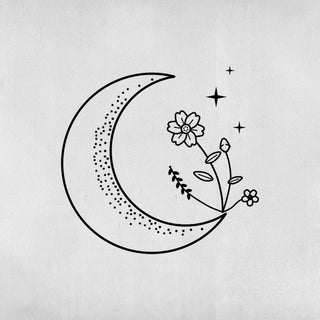 Moon with Flowers Tattoo Idea? Try It for 2 Weeks