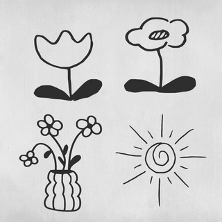 Pack de 4 tatouages : Fleurs