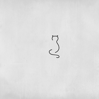 Minimalist one-line cat tattoo.