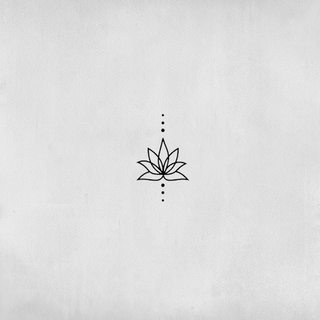 Lotus flower tattoo with dotted line