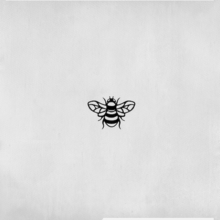 Minimalist one-line bee tattoo