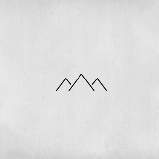 3-mountain tattoo in a minimalist style.