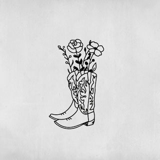Tattoo of flowery boots