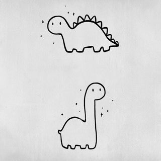Cute Dinosaur Duo Tattoo
