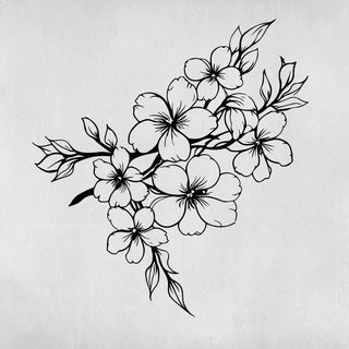 Tatouage 6 fleurs d’Hibiscus