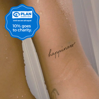 Happiness writing tattoo - Charity Tattoo