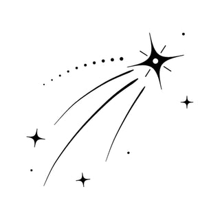 Minimalist Shooting Star Tattoo – Temporary, 1.5 x 1.4 in