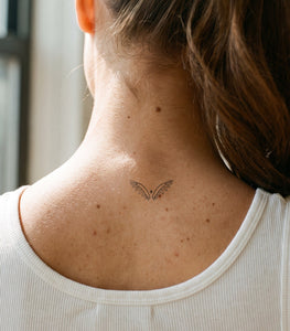 Angel Wings Neck Tattoo Idea? Try It for 2 Weeks