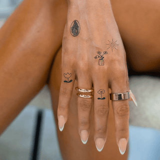 Pack de 4 tatouages : Fleurs